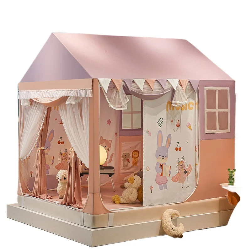 

Summer high-intensity shading new foldable baby mosquito net printing cartoon fun children's small house
