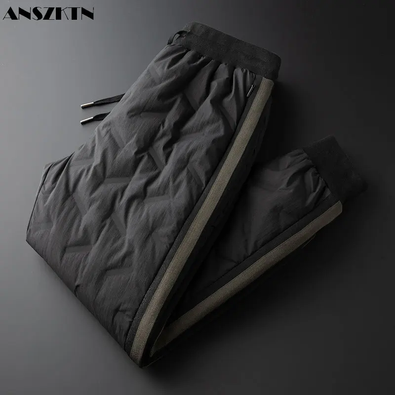 

ANSZKTN Winter white duck down windproof warm down pants men and women outdoor sports leggings casual men's pants trend trousers