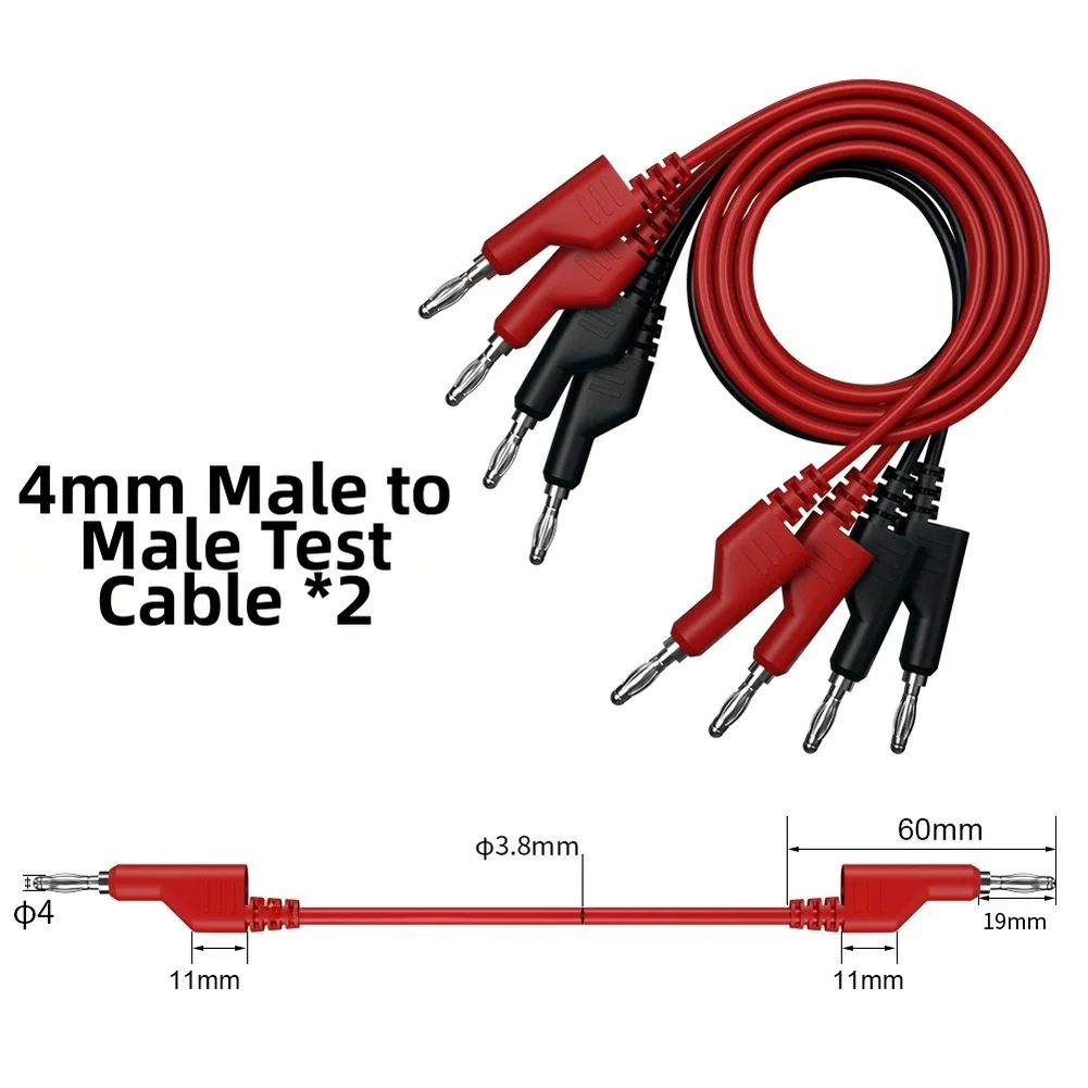 Test Probe Kit 15 Piece Set with 4mm Connectors Non Invasive Hooks LED Indicators for Multimeter and Oscilloscope Use