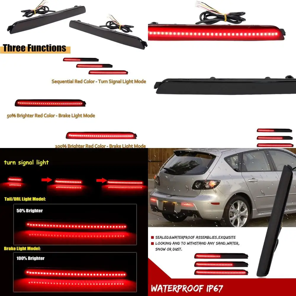 

Последовательные светодиодные задние фонари с противотуманными фарами и отражателем для Mazda 3 и 2007-2009 годов Mazdaspeed 3 2004-2009 гг.