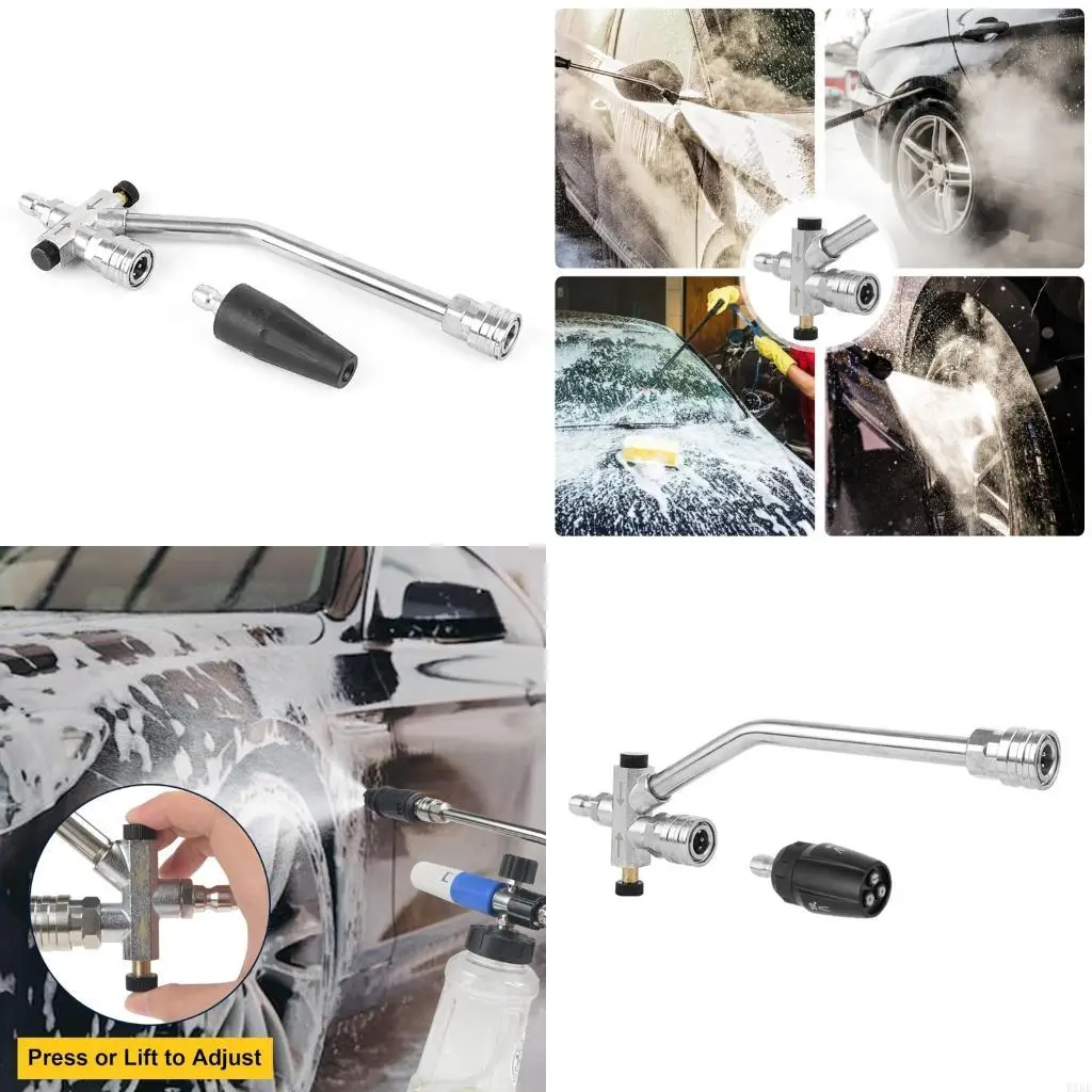 

Adjustable Two Tip Foam Cannons Wand 1/4" Quick Connection Nozzle And Car Detailing Mitt For Pressure Washer Accessories KXRE