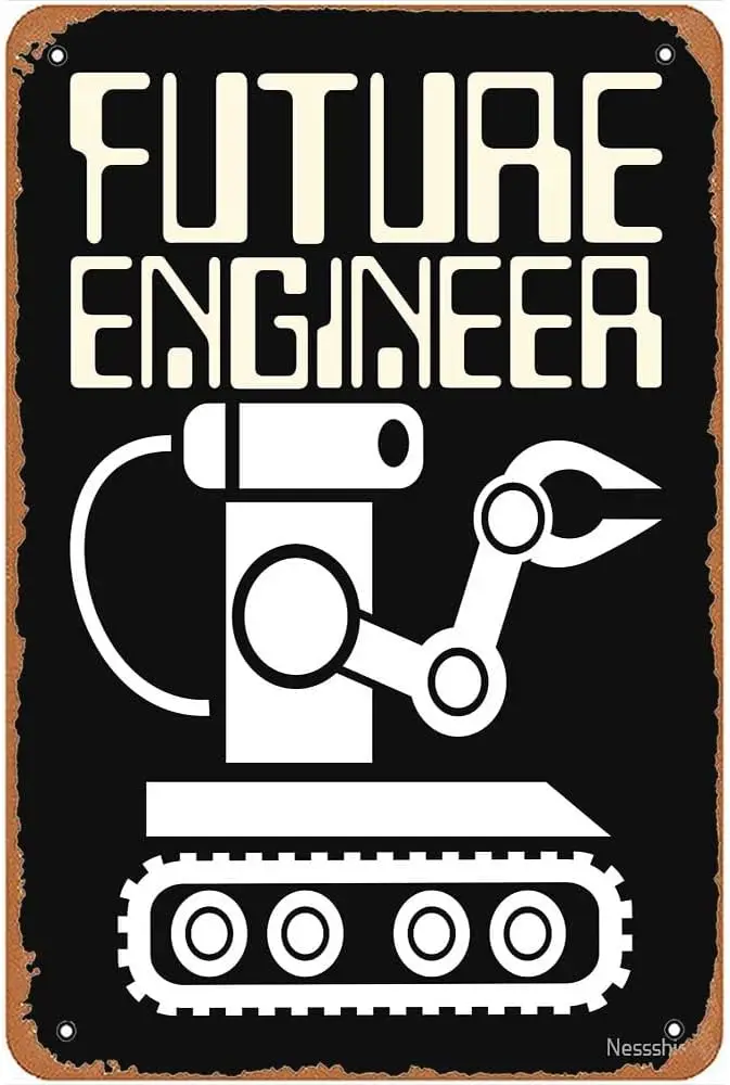 Future Engineer Automation Ai Technology Robotics Robots Metal Signs Vintage Kitchen Man Cave Wall Art Farm Bar Garage Gift 8x12