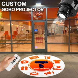 Custom Logo Lense Led HD Sign Indoor Head Outdoor Ip67 Waterproof Rotating Advertising Image Projection Door Lamp Gobo Projector