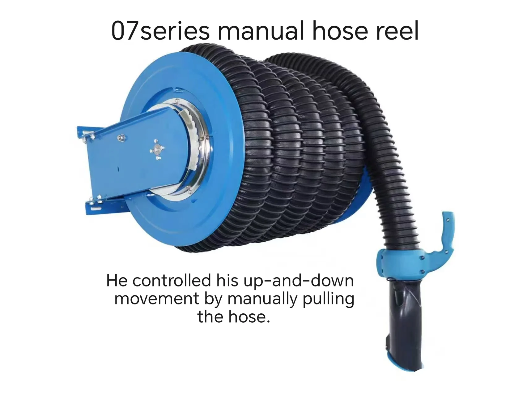 PPS Material Semi-Automatic Manual Exhaust Hose Reel System 76mm 8m Fume Extraction Vehicle Repair Tools
