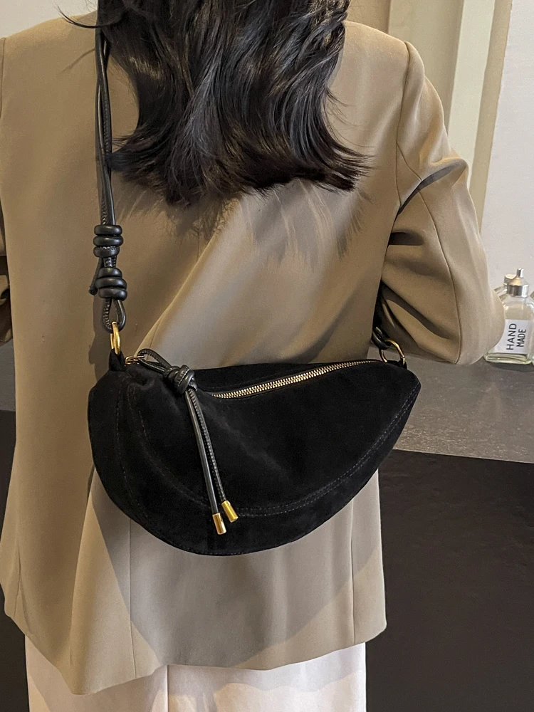 Petit sac rétro en daim pour femme, sac messager, nouveau sac ChimDumpling, original et à la mode, 2024