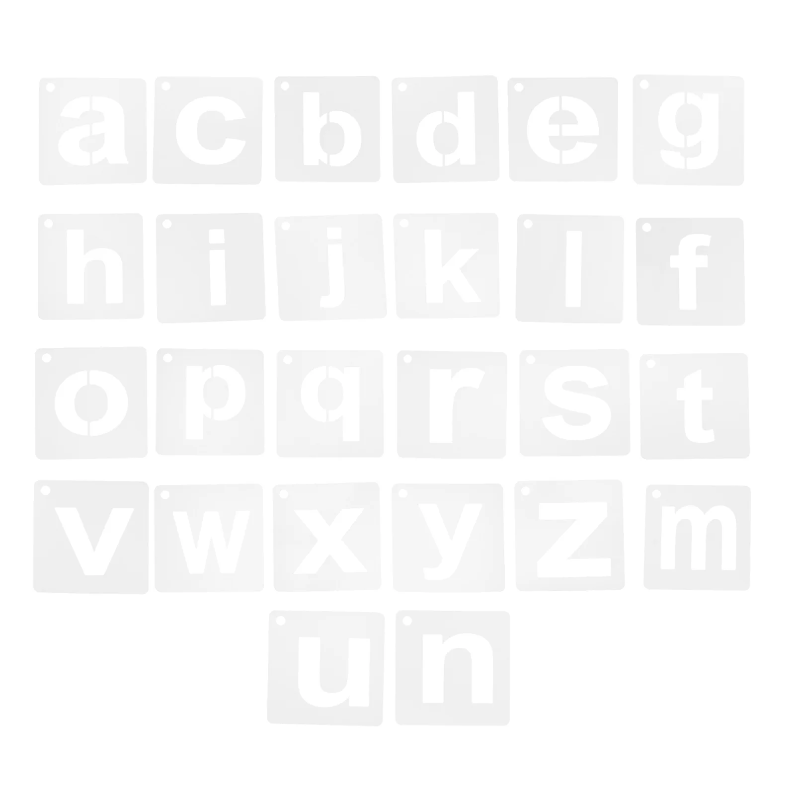 

1Set Reusable Alphabet Letter Stencils Plastic Templates Early Education Letter Drawing Stencils for Painting Crafts Wall Art
