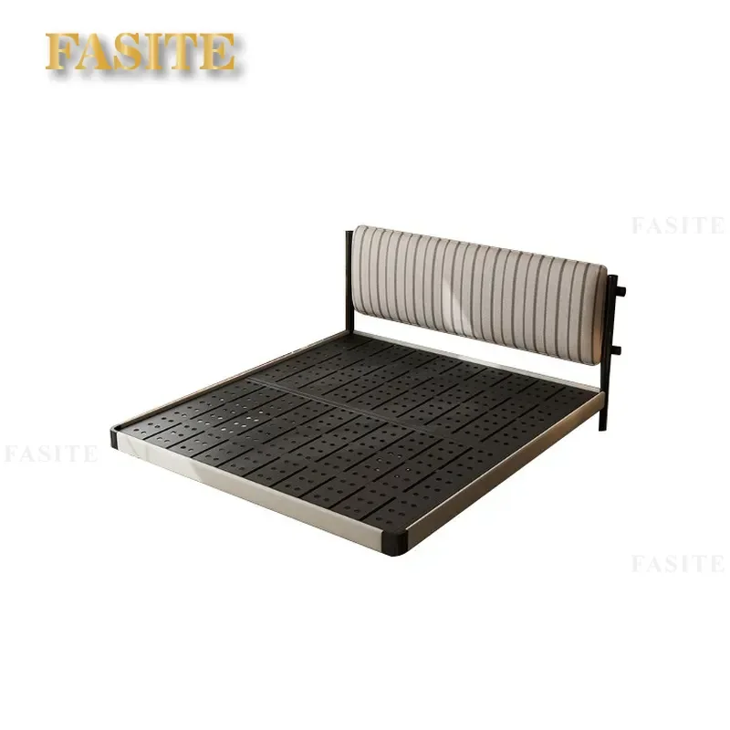 For 1.8m Double Bed Modern Simple Carbon Steel Frame Skin-friendly Cotton Linen Backrest Master Bedroom Furniture Small
