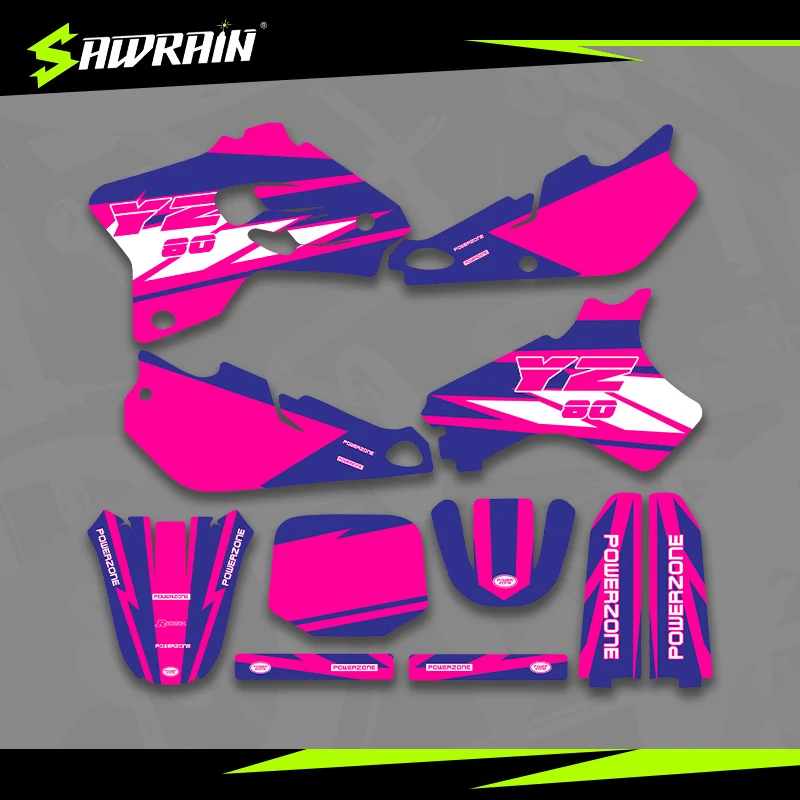 

Sawrain Motorcycle Graphics Backgrounds Decal Stickers Kits for YAMAHA 93-01YZ80