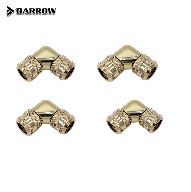 BARROW Goud G1/4' draad Dual 90 Graden Roterende Fitting Adapter Roterende 90 Hoek Adapters gebruik voor 12/14/16 MM Harde Buis
