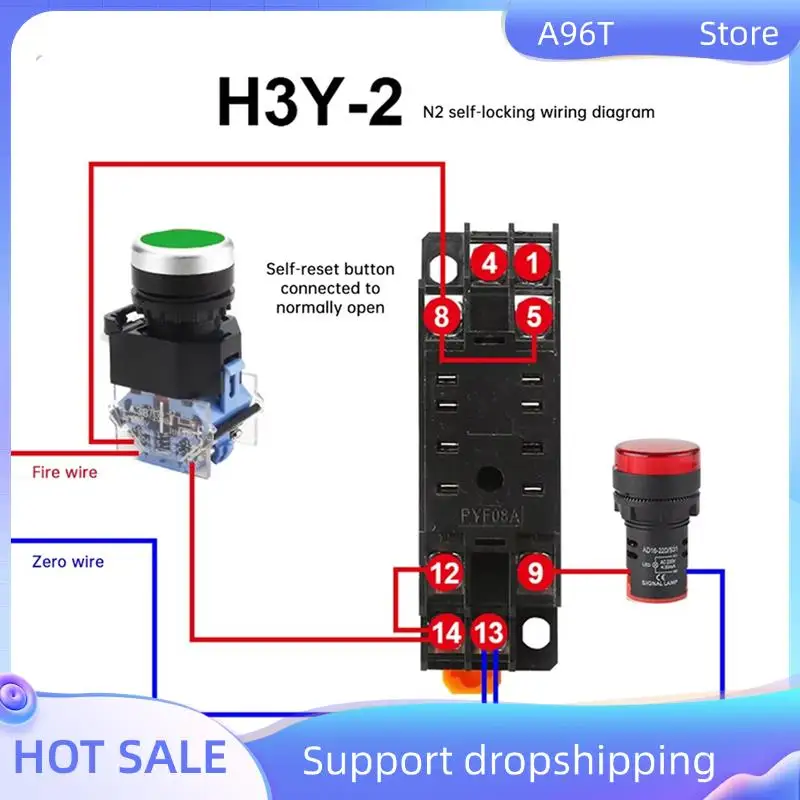 

A96T Реле задержки ЖК-дисплея Контроллер задержки включения Электронное реле таймера задержки с базовой розеткой