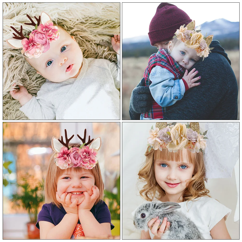 

2 pcs Children Hair Accessories Lovely Ribbon Headbands Sweet Headdresses Practical Decorations Silk Adorable Fashionable Hair