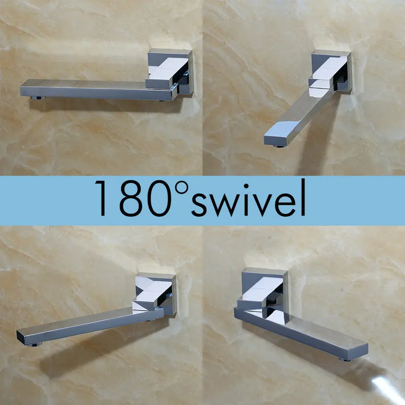 KEMAIDI Bathroom Faucet Hot And Cold Water Wall Mount Mixer Sink Tap 360 Swivel Spout Bath With Modern Single Lever Handle