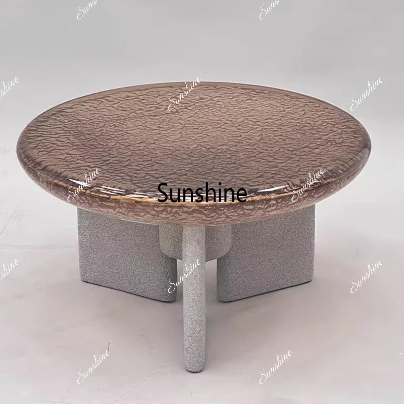 Nordic modern creative art transparent resin side table