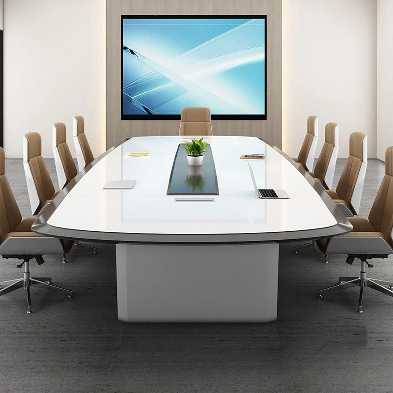 Painted conference table Simple modern negotiation Light luxury office furniture Large conference table