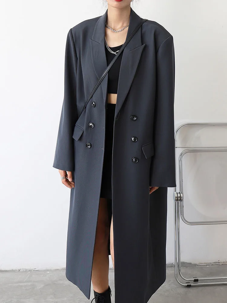 

Women Blazers Thick Long Trench Coat Women's Tailored Coats Windbreaker Outerwear Female Top Office Lady Autumn Winter