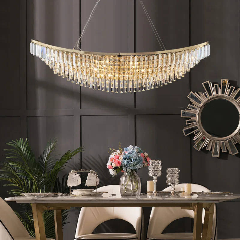 

Modern Living Room Dining Room Ceiling Pendant Lights Luxury Crystal Led Chandelier Sailboat Interior Lighting Luster Lamps