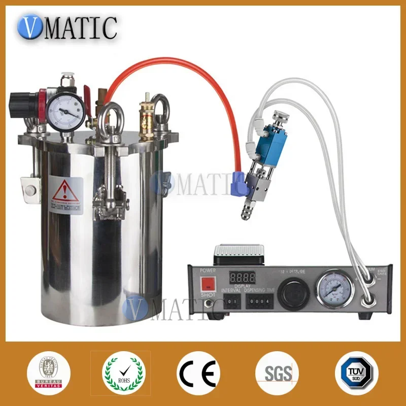 Free Shipping Pneumatic Fluid Liquid Glue Dispensing Equipment With Pressure Tank Valve & Glue Dispenser Controller / Machine