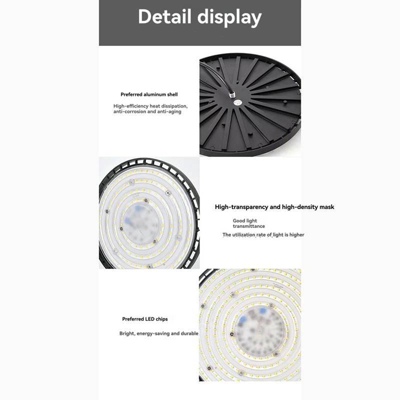 فائقة السطوع LED عالية الخليج ضوء UFO مستودع المرآب الخفيفة IP65 مقاوم للماء الصالة الرياضية التيار المتناوب 220 فولت مصنع الإضاءة 100 واط ، B-VVBC #4