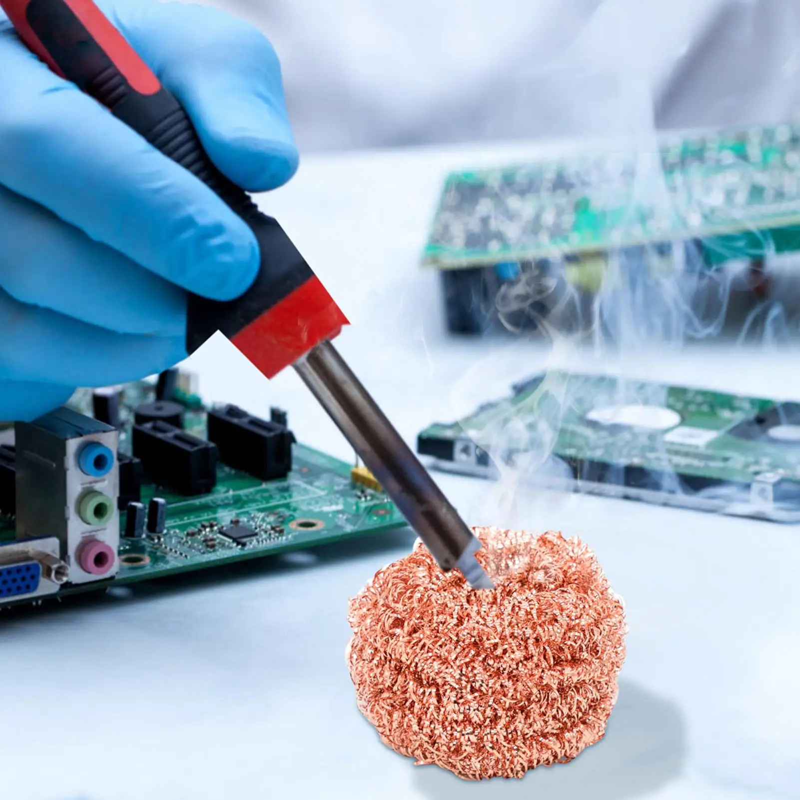 

Solder Tip Cleaning Wire Ball Heat-Resistant Solder Iron Tip Cleaner Ball Welding Cleaning Wire Sponge For Electronics Repair