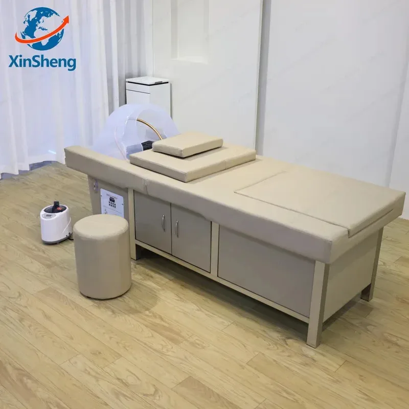 

XinSheng Thai Shampoo Bed Massage Table – All-in-One Head SPA Fumigation & Hair-Wash Sofa for Hair Salon Massage Shop Furniture