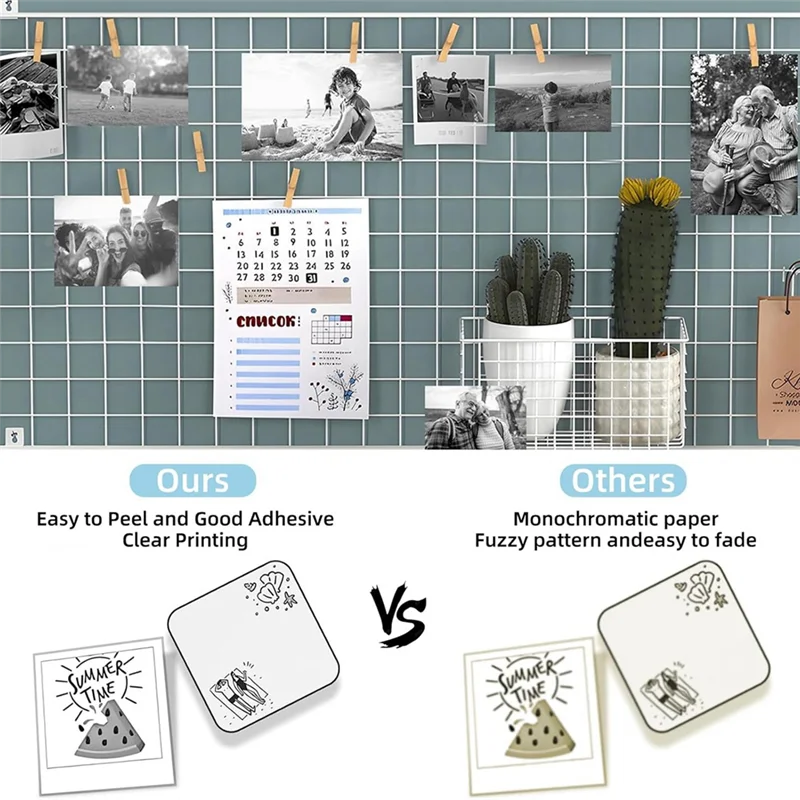 10 Rolls Thermal Paper Self-Adhesive Sticker Paper, For Mini Sticker Receipt Printer Portable Thermal Pocket Printer