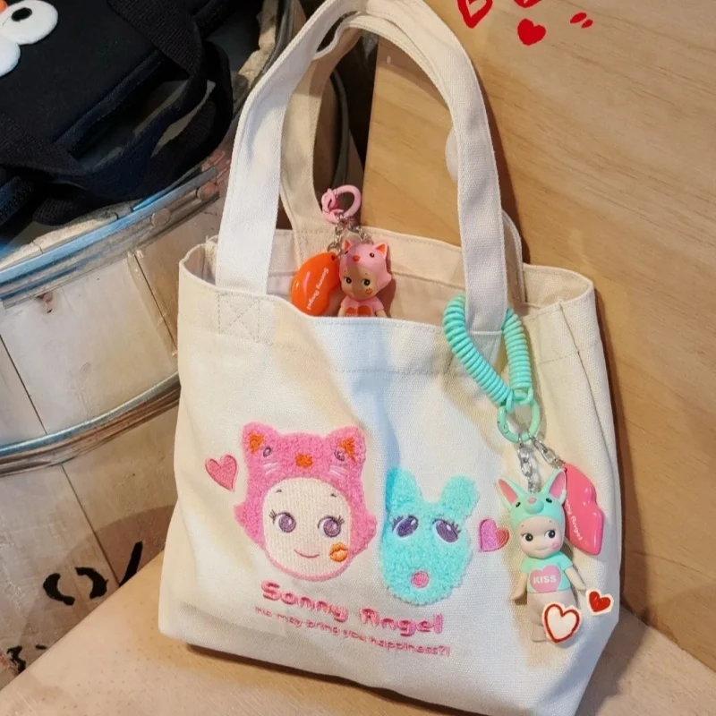 

New Authentic Sonny Angel 'Kiss Kiss' Series Canvas Tote Bag - Unisex Eco-Friendly Shopper (Minimalist Daily Use) [In Stock]