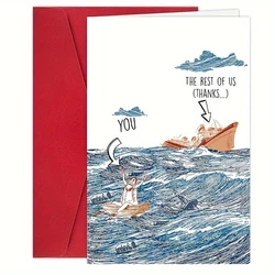 1pc,Sinking Ship Leaving Card, Funny New Job Card for Work Colleague, Coworker Leaving Card, Going Away Card for Him Her, Goodby