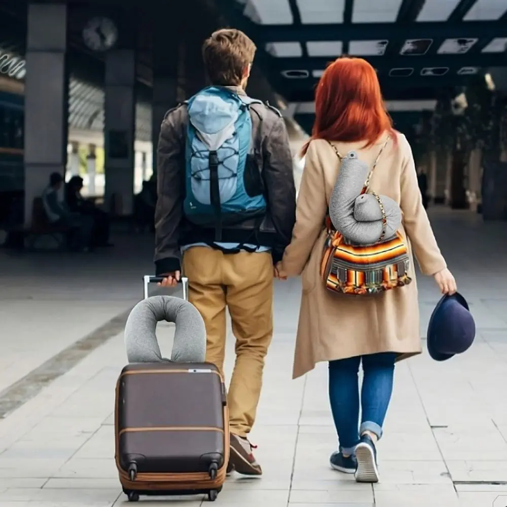 

Portable Cylindrical U-shaped Pillow Bendable Slow Resilience Travel Pillow Foldable Nap Pillow Airplane