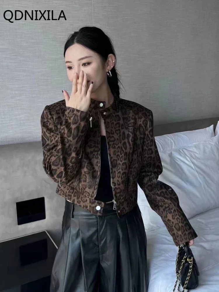 New Coats and Jackets，retro Leopard Print Jacket，short Design Versatile Jacket Top，Korean Reviews Clothes，Autumn Women\'s Clothes