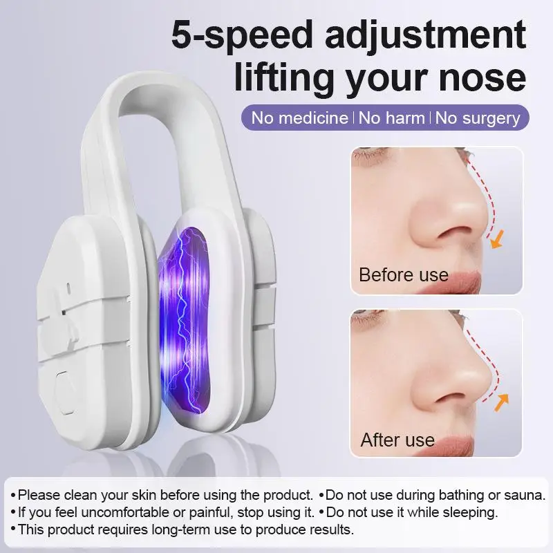1Pcs High Nose Bridge Silicone Sculpting Vibration Silicone Lifting Beauty Massager Tool EMS Micro‑current Nose Lifter Shaper