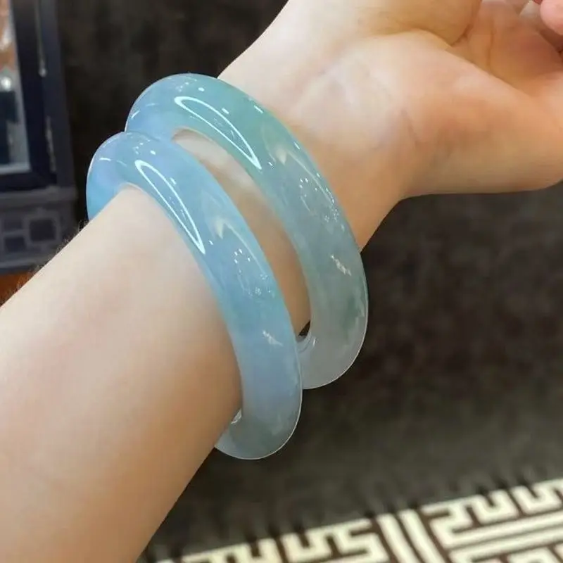 Natural Burmese A-grade ice-type high-quality from an old mine a genuine jade bracelet for women perfect as a