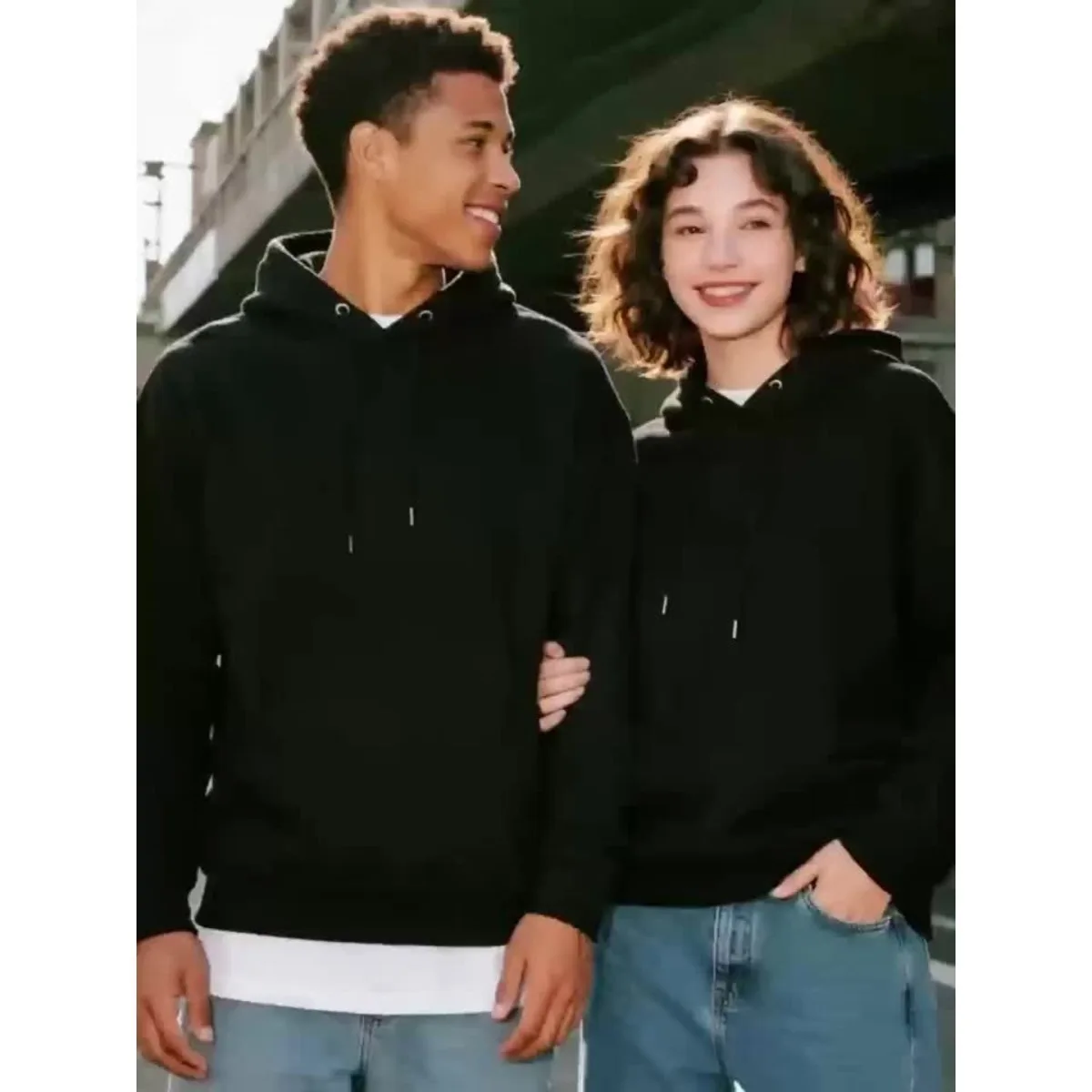 1PC [Couple Style] Casual Fashion HER GOUARDIAN Pattern Printed Matching Couple Hoodie Comfortable Loose Valentine's Day Gift