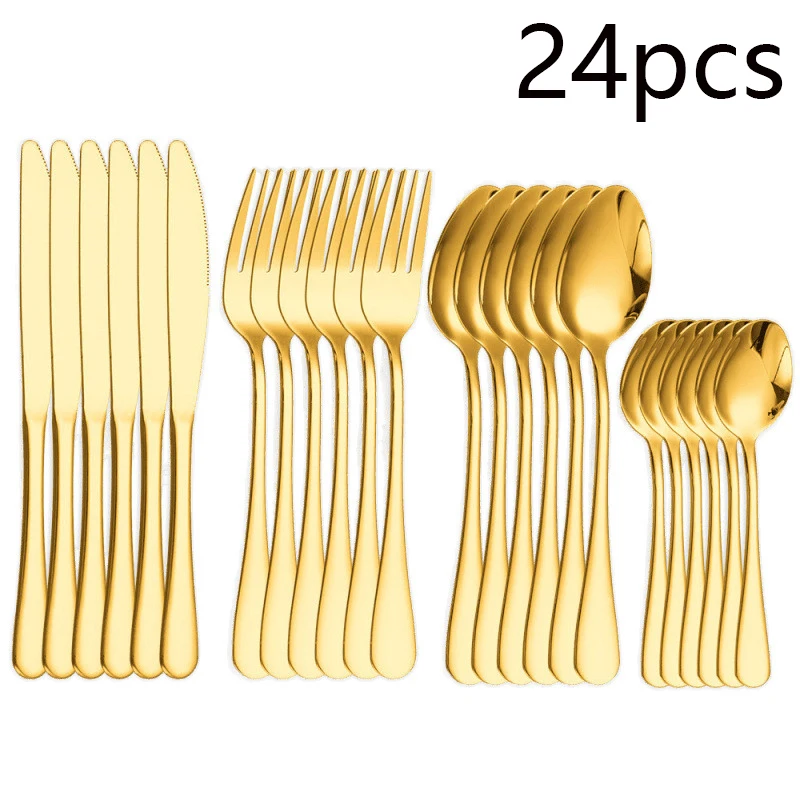

Stainless steel cutlery 1010 western cutlery 24-piece set set, suitable for holiday parties.