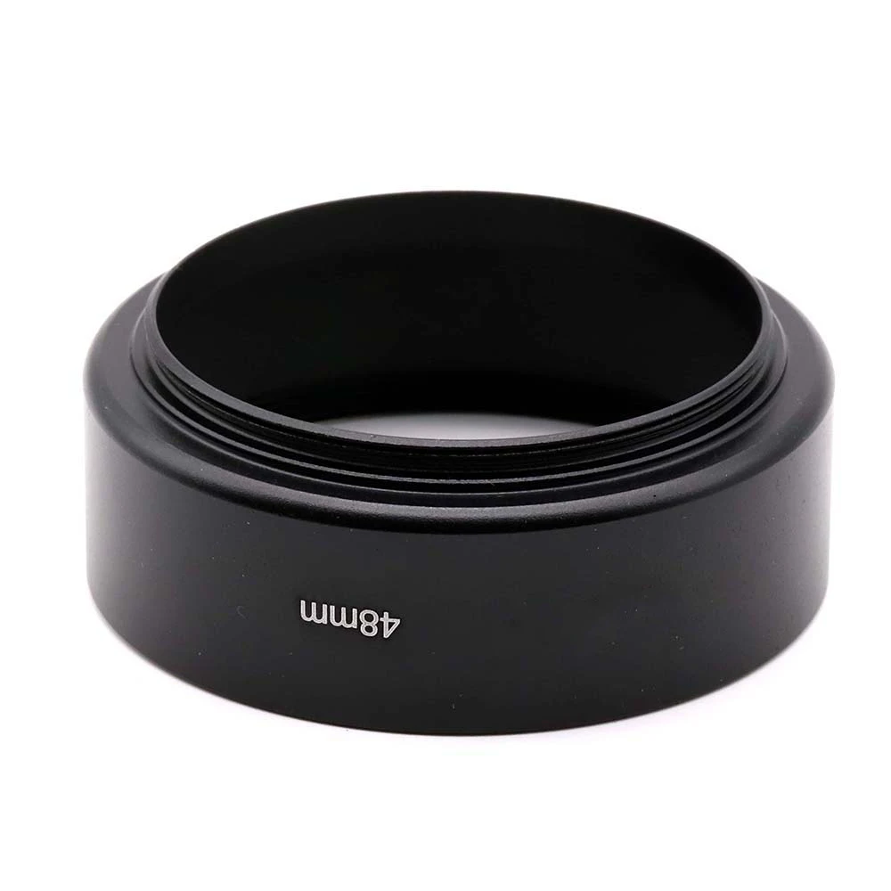 LinGo Camera Standard Metal Lens Hood Shade for Canon QL17 GIII R35 F2.8 R50 Rangefinder 48mm Thread Black