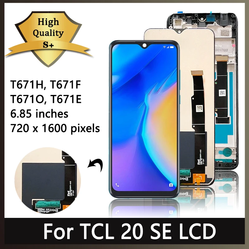 

100% Test For TCL 20 SE 20SE T671H, T671F, T671O, T671E LCD Display Touch Screen Digitizer For TCL 20 se Display Frame