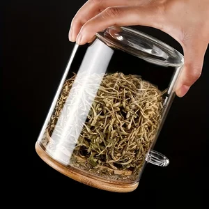 18 jaguar hermetic glass vials with lids and spoons, candy bottles with lids, transparent spice vials, small food storage containers 12 Main Sales Glass Bomboniere - №3