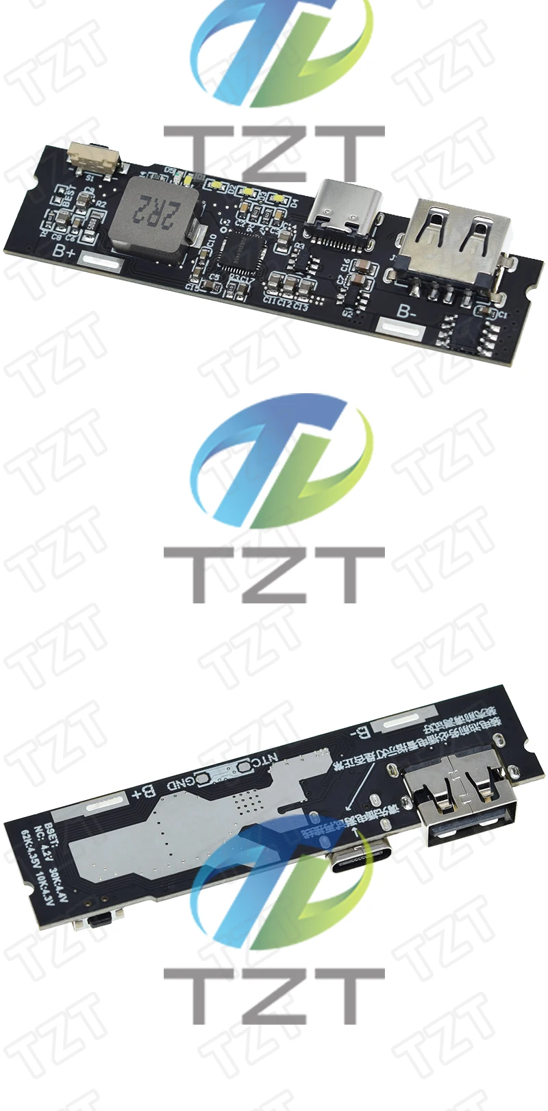 TZT 1/3PCS QC3.0 QC2.0 Dual USB 18W Typ-C USB SW6106PD Schnellladung mobile Power Bank 18650 Lademodul mit Anzeige – Detail 6