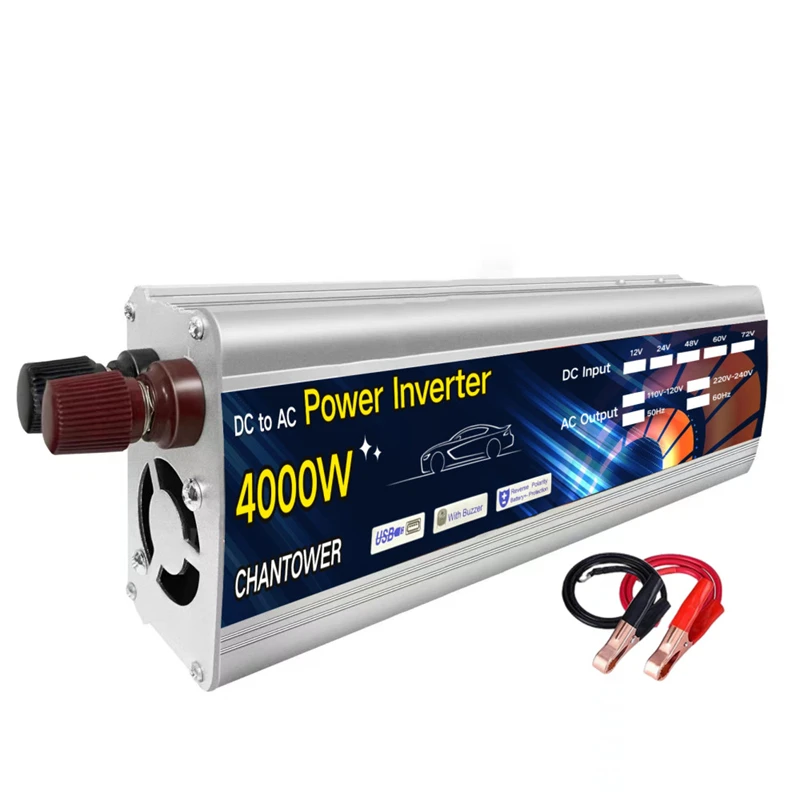 Imagem -02 - Inversor 12v para 220v Inversor Solar 1000w 2000 3000w 4000 Auto Portátil Transformador de Tensão Conversor de Energia do Painel Inversor do Carro