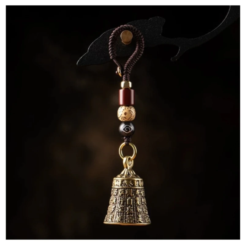 Key Chain Rings Hanging Vintage Brass Tibetan Buddhism Keychains Lanyard Pendants Handmade Rope Car