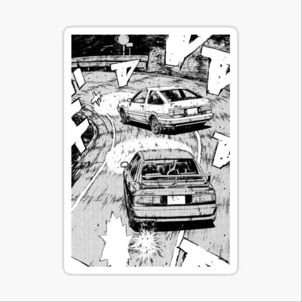 Initial D Manga Panel AE86 VS RX7 Waterproof Stickers For Decorating Car Windows Motorcycles And Computers.