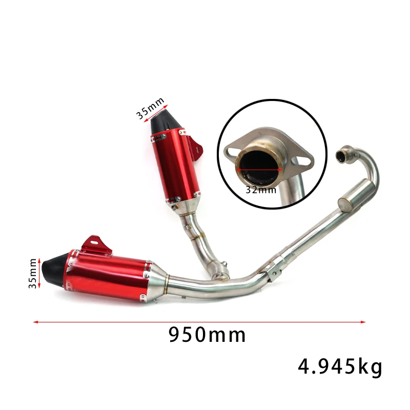 Dirt Pit Bike Motocross Complete Dual Exhaust Twin Muffler Pipes System with Bracket + Rear Air Cover for Honda CRF230 CRF150 F