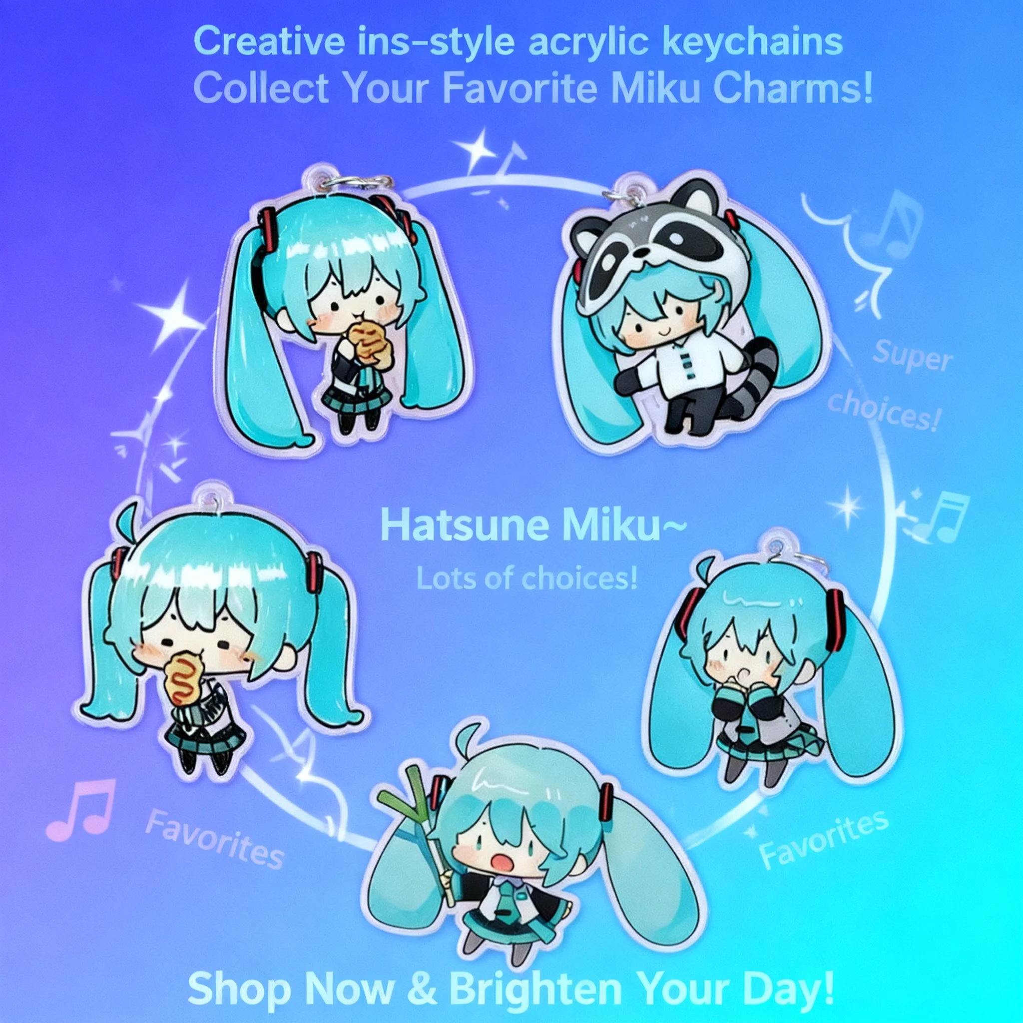 

Hatsune Miku Anime Acrylic Keychain Vocaloid Cute High Value Student Key Pendant Creative Girls Accessories Miku Figure