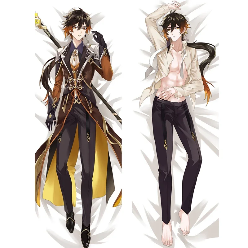 

2WT новый дизайн игры Genshin Impact Zhongli обнимающее тело наволочка длинная персиковая кожа наволочка чехол аниме Dakimakura чехол подарки