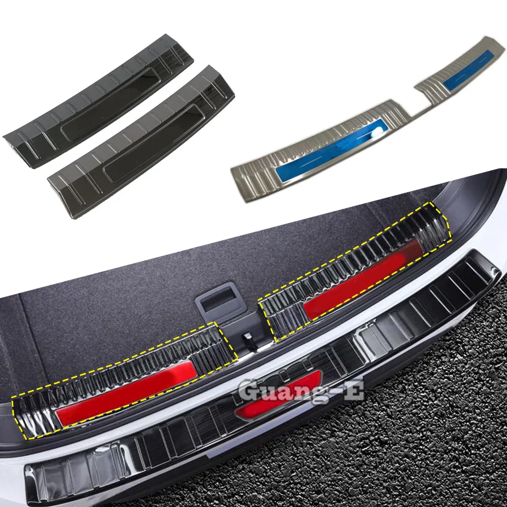 Inside Rear Bumper Trim Stainless Steel Scuff Sill Trunk Plate Pedal 1pcs For Volkswagen VW T-ROC TROC 2017 2018 2019 2020 2021
