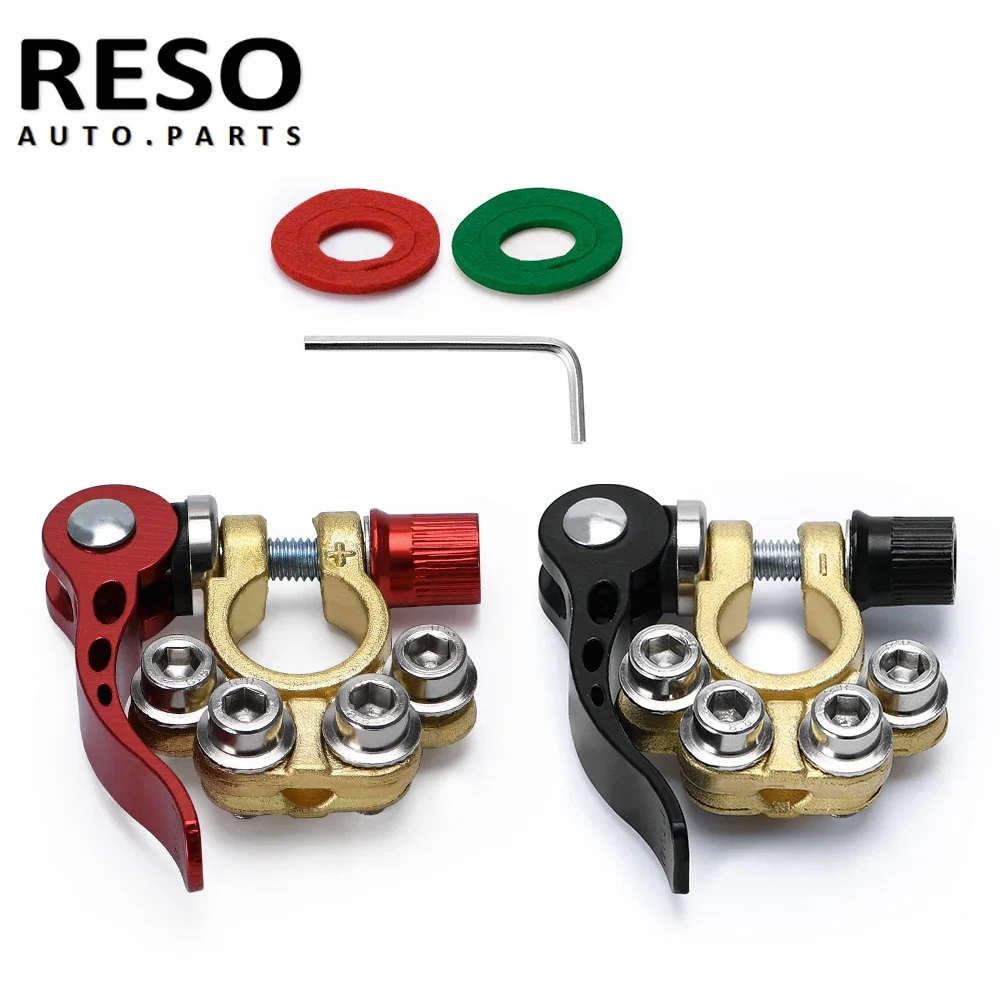

1 Pair Toolless Quick Disconnect Battery Main Cable Post Terminal Shut-Off Connectors 12v 6v 24v Boat Race Car UTV Tractor Truck