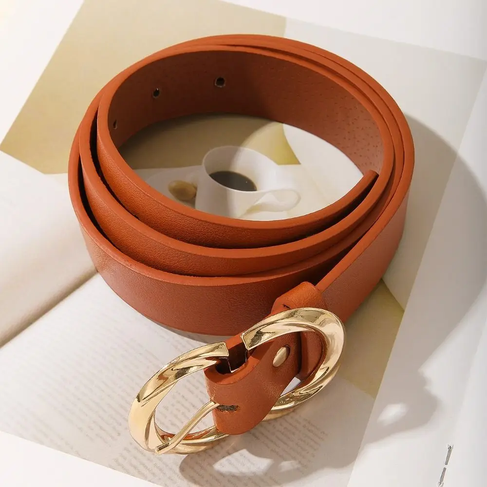 Casual Leather Belt Simple Trendy Double D Buckle Waistband Luxury Design Versatile Trouser Dress Belts Waist Decoration