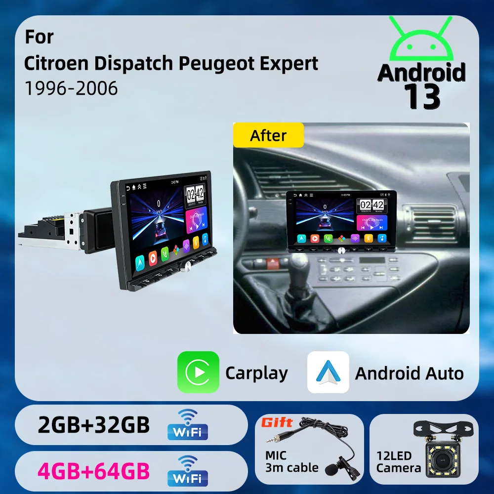 Car Multimedia 1din Android Car Radio Autoradio Stereo for Citroen Dispatch Peugeot Expert 1996-2006 9