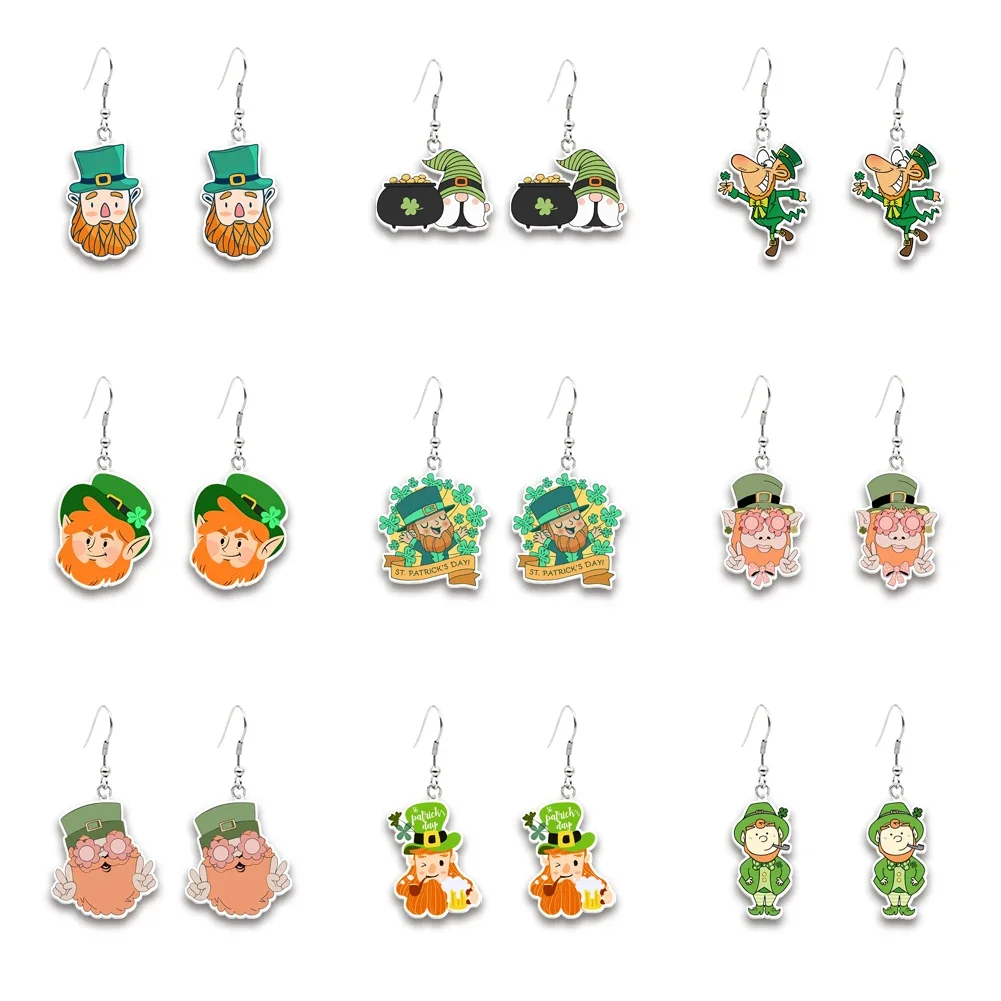 Acrylic Earrings Saint Patrick's Festival Fairy New Accessories For Women Colorful Cute Earrings Fashion Jewelry