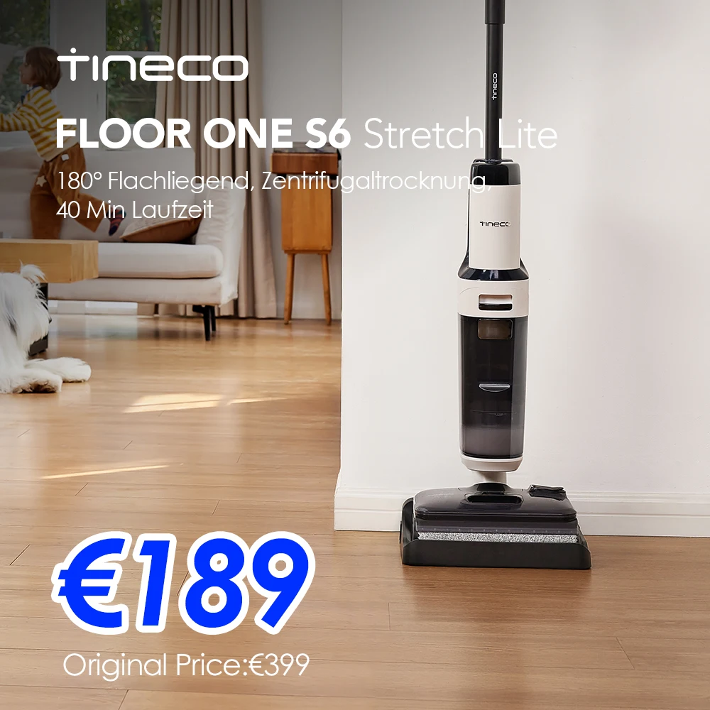 Tineco Floor ONE S6 Stretch Lite — l’aspirapolvere che si stende come uno straccio