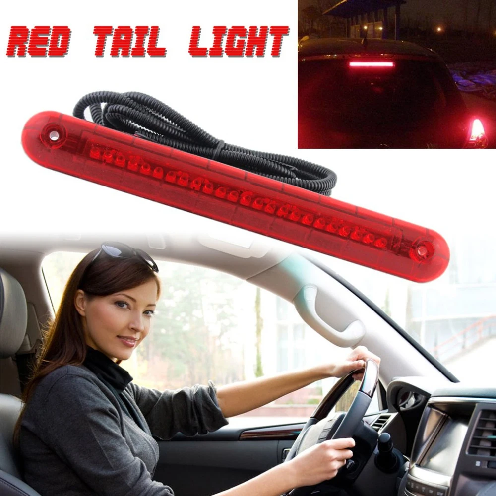 24 LED 12V Universal Car High Mount Third 3RD Brake Stop Tail Light Lamp Red for any Car SUV Truck